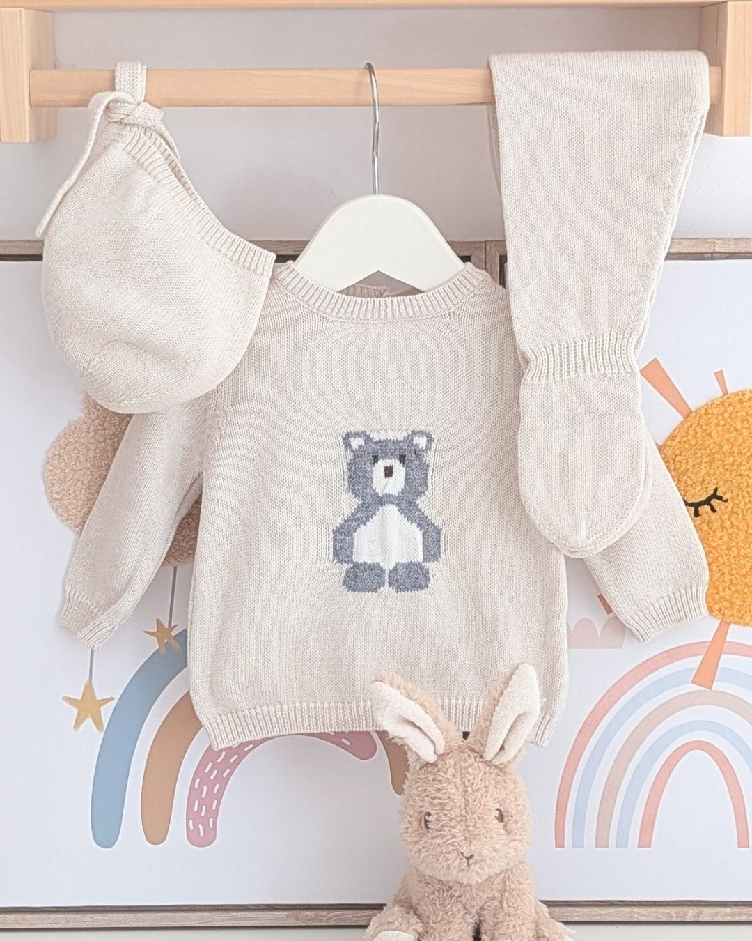 Conjunto Polaina Oso Salas Beige - Martín Aranda