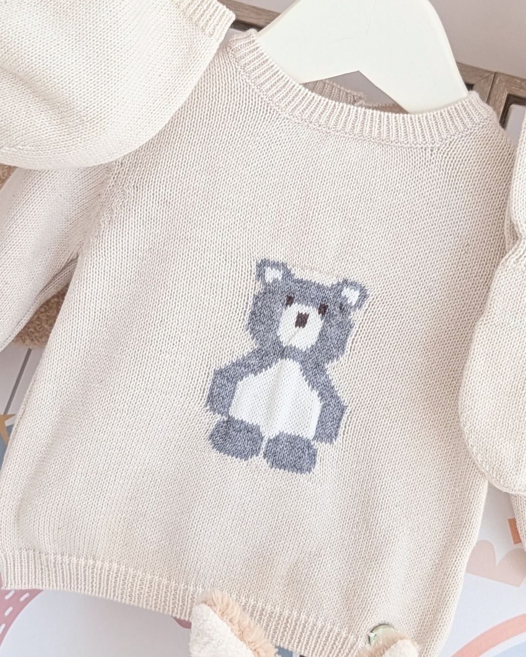 Conjunto Polaina Oso Salas Beige - Martín Aranda