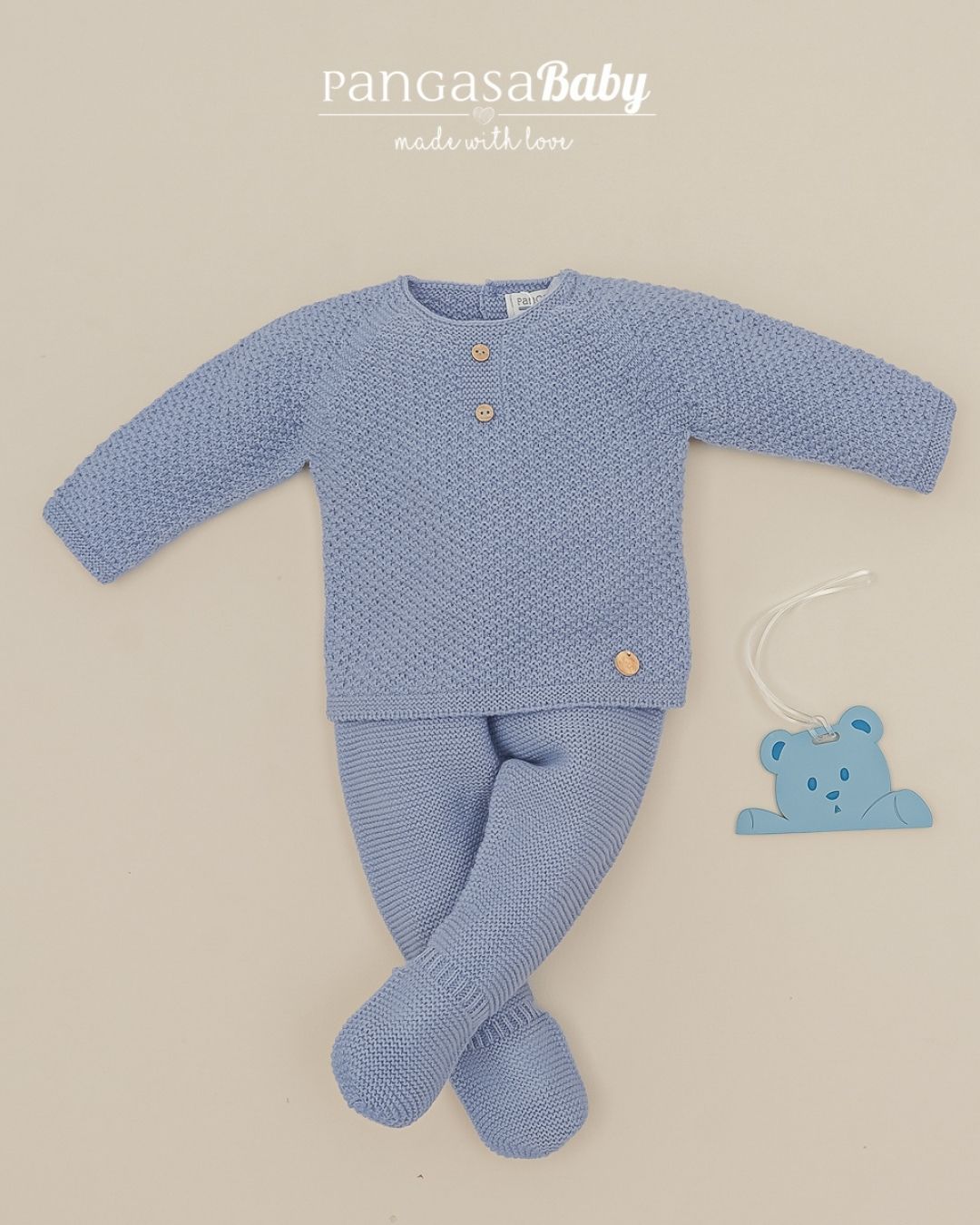 Primera Puesta Sin Cuello Bruma 💙 Bleu Brume - Pangasa Baby