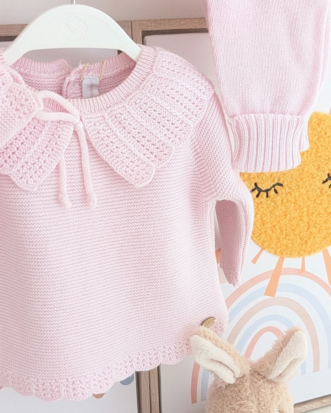 Conjunto Polaina Volante Pravia Rosa Bebé - Martín Aranda