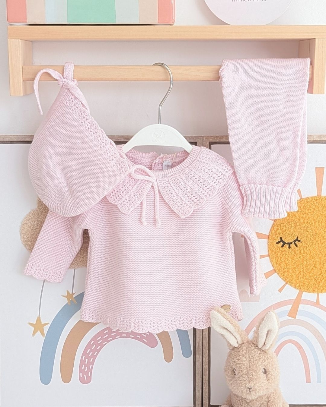 Conjunto Polaina Volante Pravia Rosa Bebé - Martín Aranda