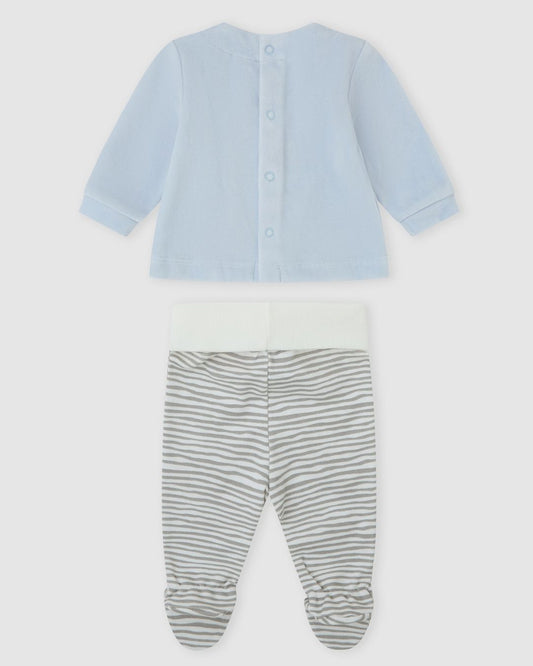 Conjunto Polaina Zebra Celeste - Tutto Piccolo