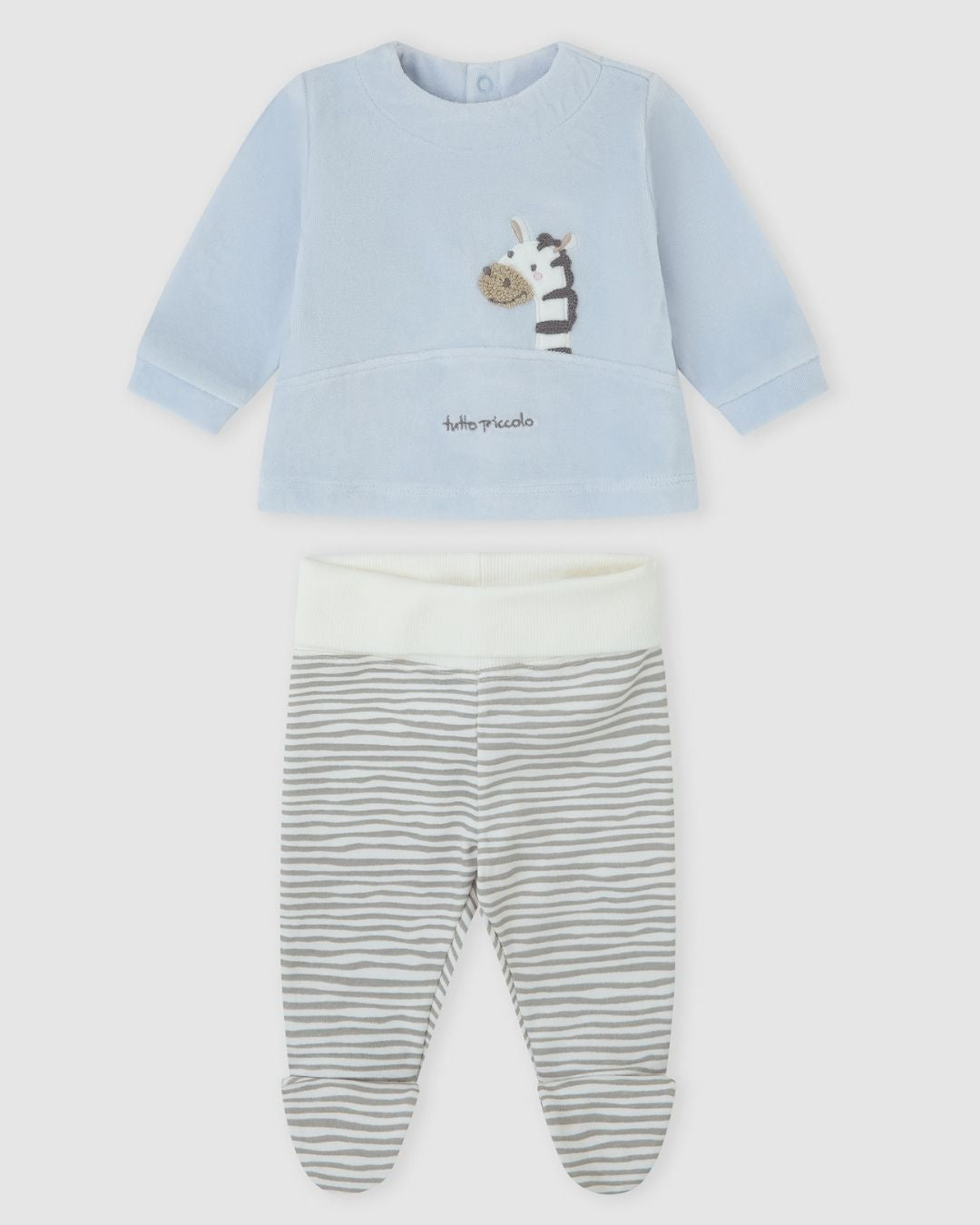 Conjunto Polaina Zebra Celeste - Tutto Piccolo