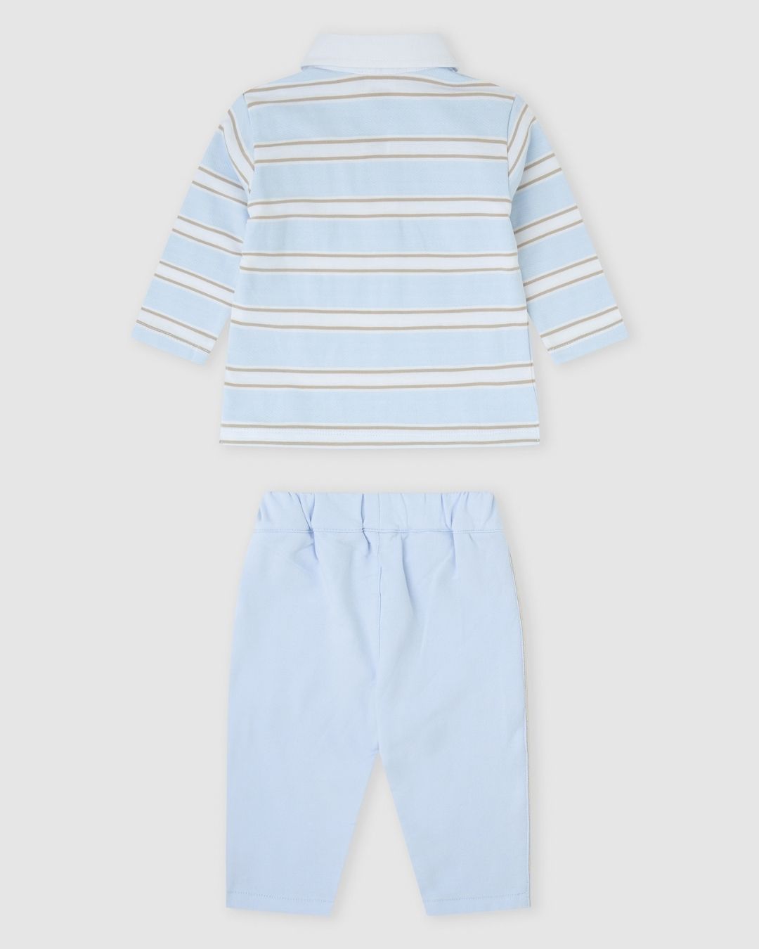 Conjunto Polo Rayas Celeste - Tutto Piccolo