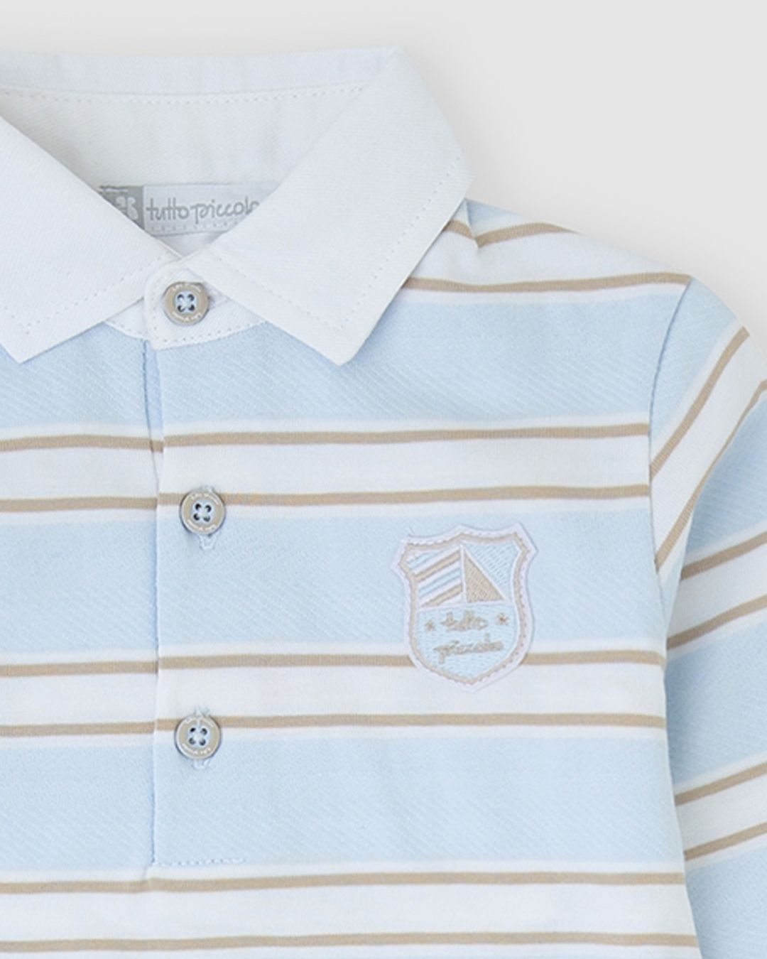 Conjunto Polo Rayas Celeste - Tutto Piccolo