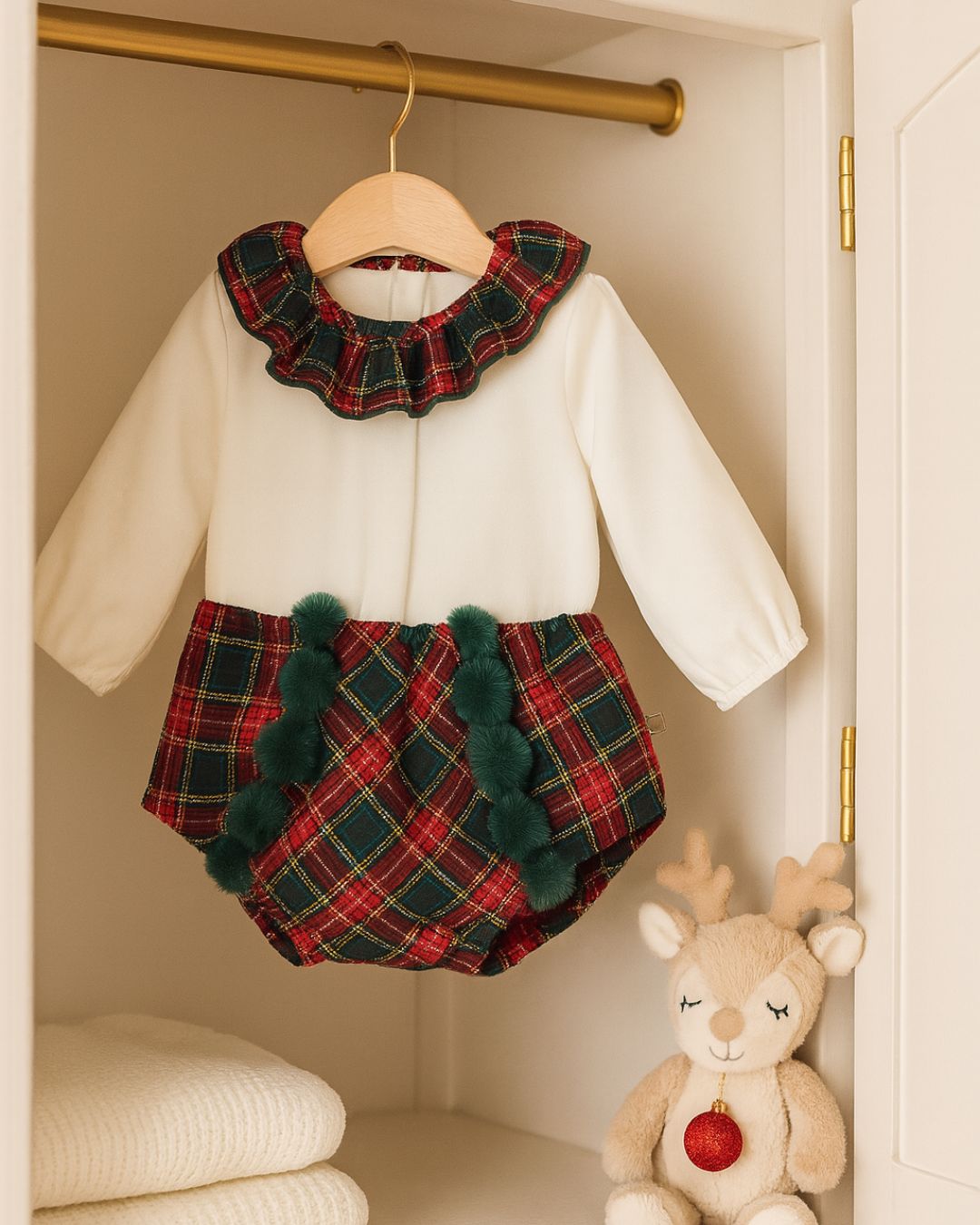 Conjunto Pololo Bebé Navidad Pompones Galerna 11245 - Calamaro