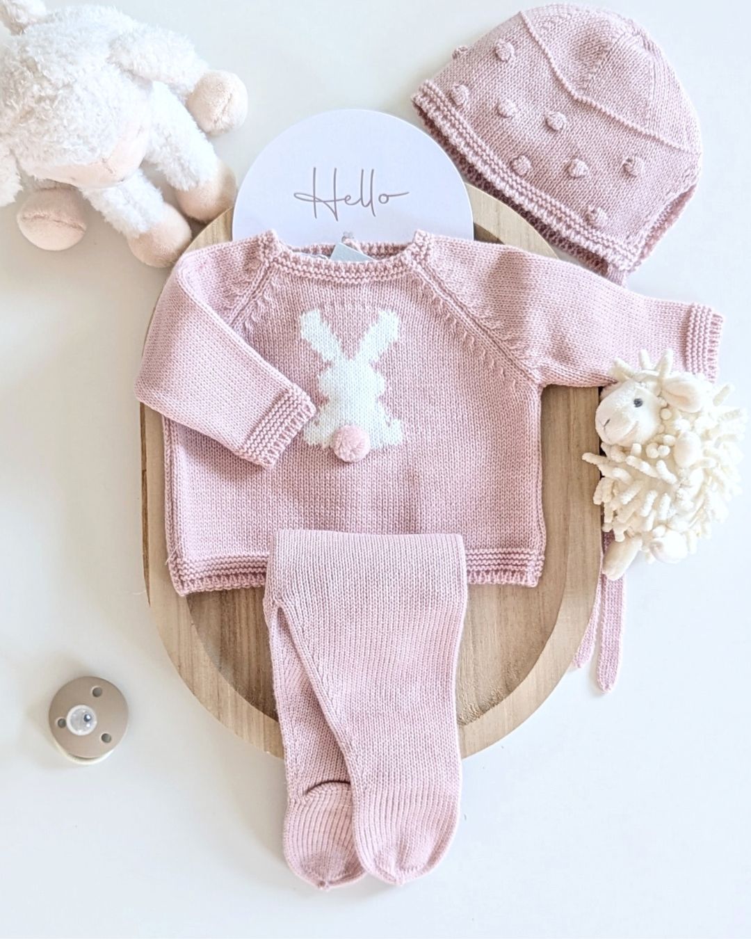 Conjunto Punto Bebé Rosa Empolvado - Micolino