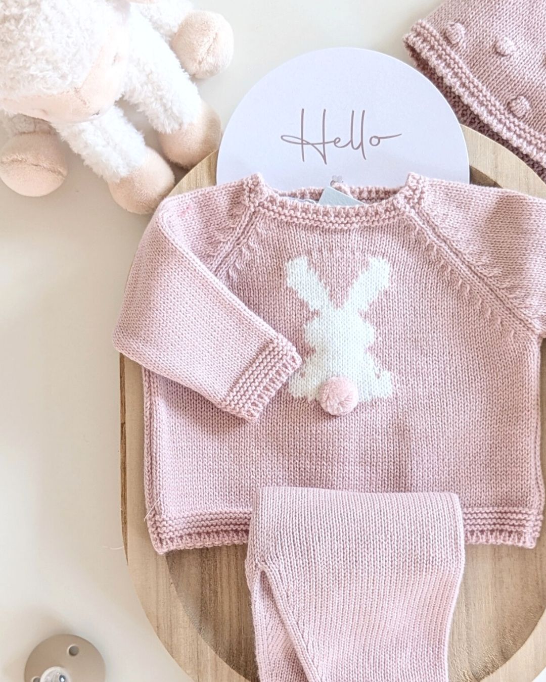 Conjunto Punto Bebé Rosa Empolvado - Micolino