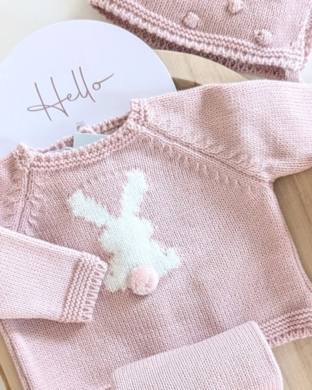 Conjunto Punto Bebé Rosa Empolvado - Micolino