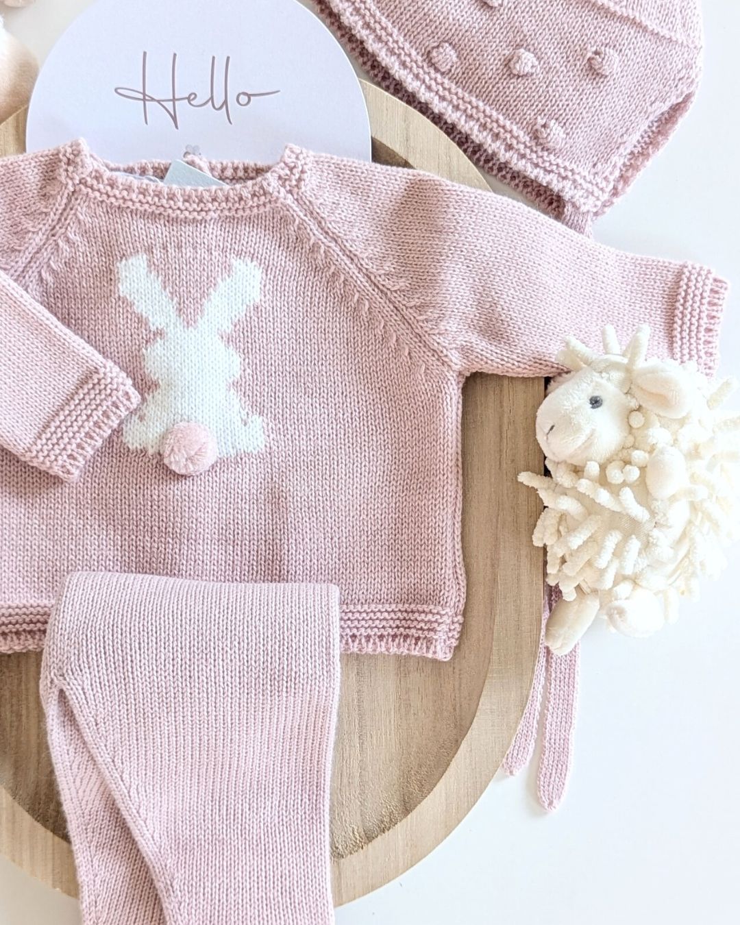 Conjunto Punto Bebé Rosa Empolvado - Micolino