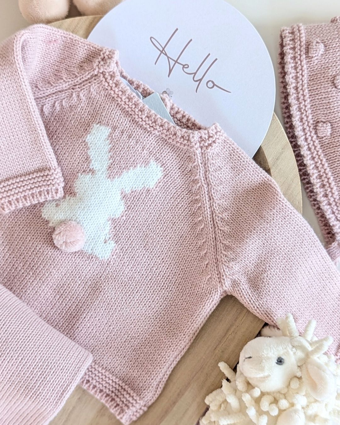 Conjunto Punto Bebé Rosa Empolvado - Micolino