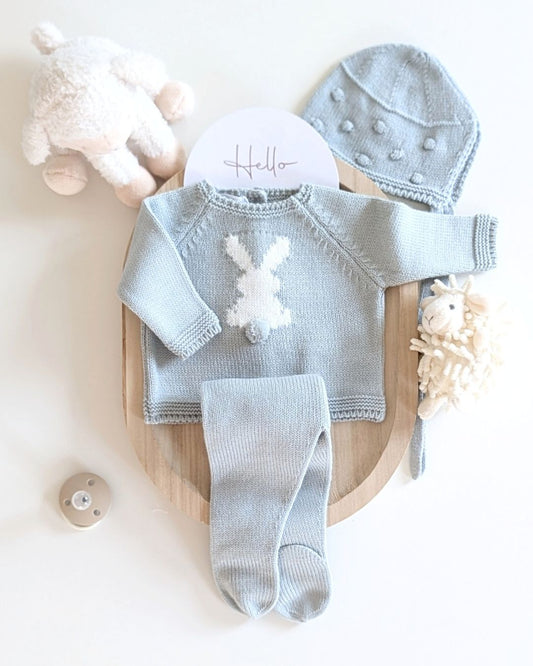 Conjunto Punto Bebé Verde Seda - Micolino