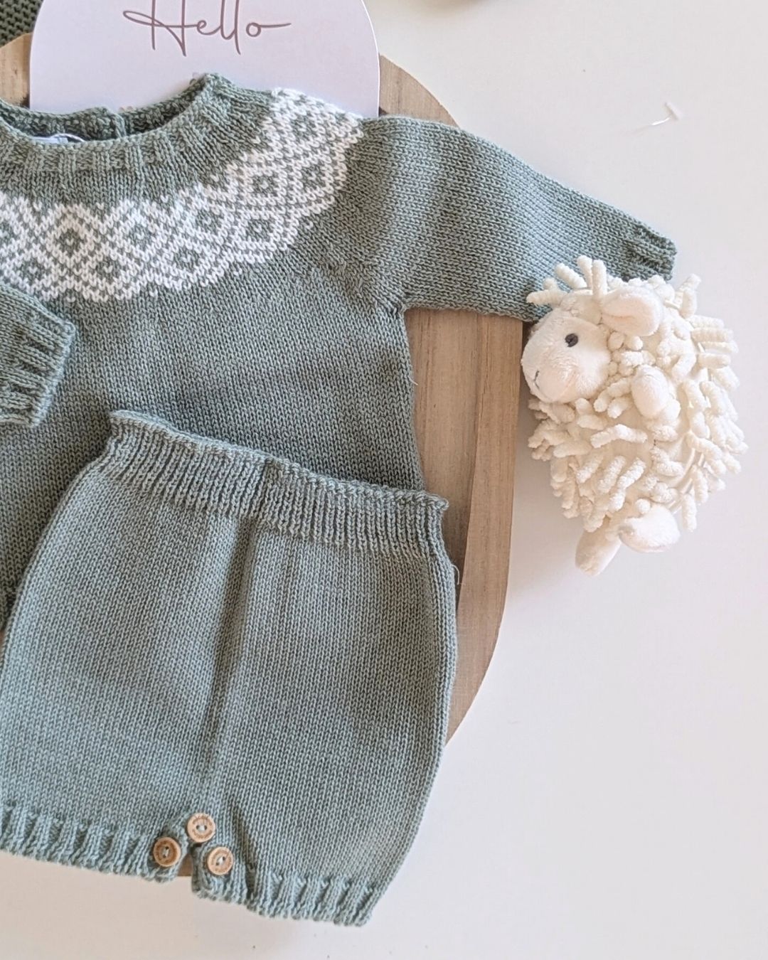 Conjunto Punto Con Gorro Musgo - Micolino