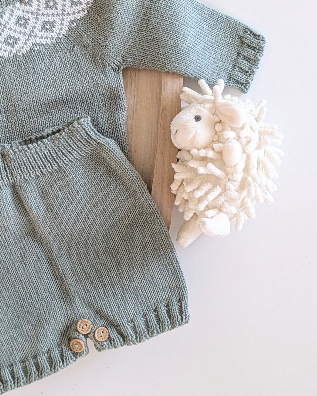 Conjunto Punto Con Gorro Musgo - Micolino