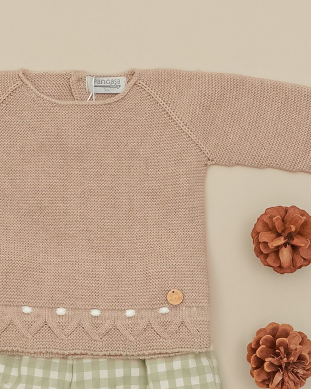 Conjunto Ranita Cuadros Arena - Pangasa Baby