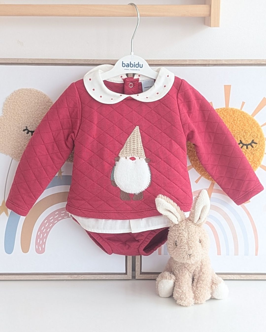 Conjunto Ranita Cuello Bebé Gnomo Granate - Babidu
