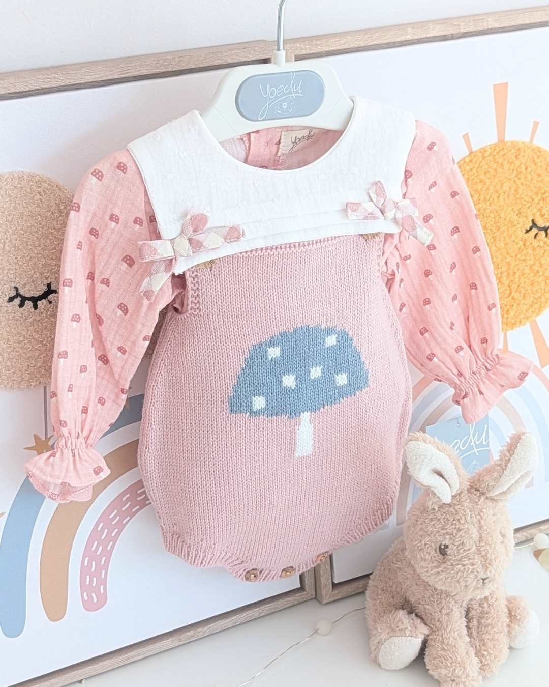 Conjunto Ranita Familia Bosque Rosa Empolvado Art.1800 - Yoedu