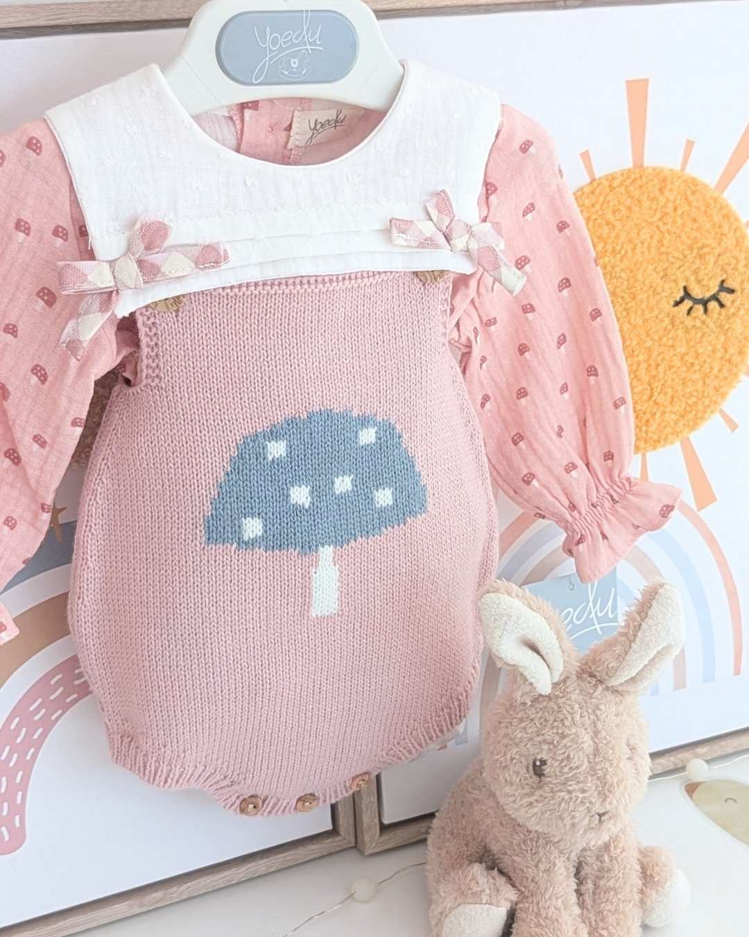 Conjunto Ranita Familia Bosque Rosa Empolvado Art.1800 - Yoedu