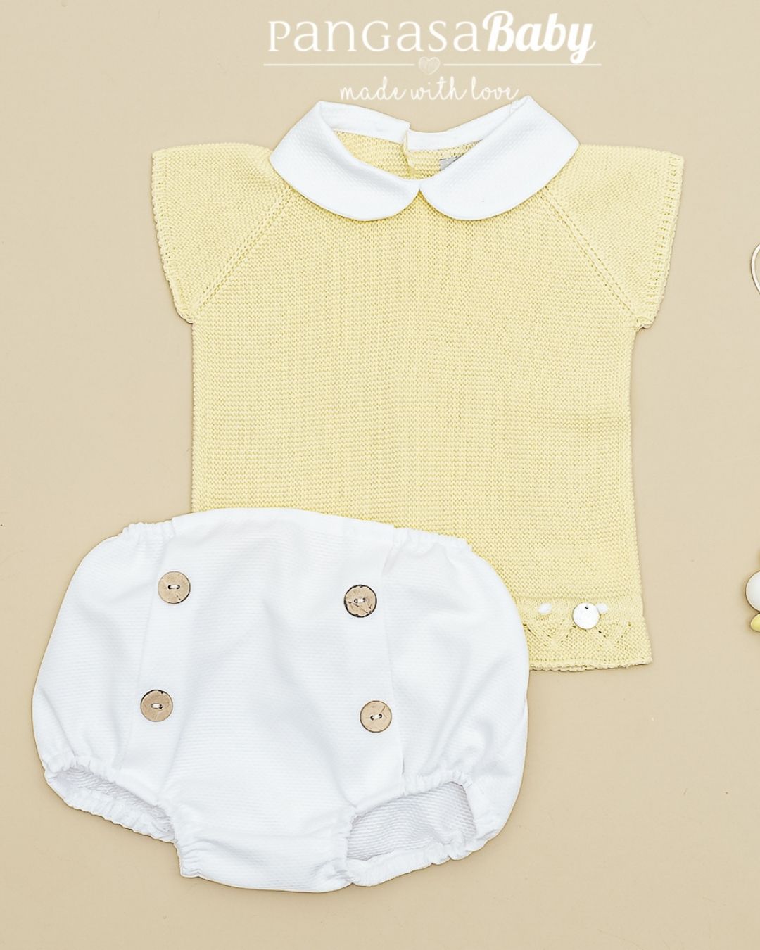 Conjunto Ranita Pique Amarillo 2632110 - Pangasa Baby