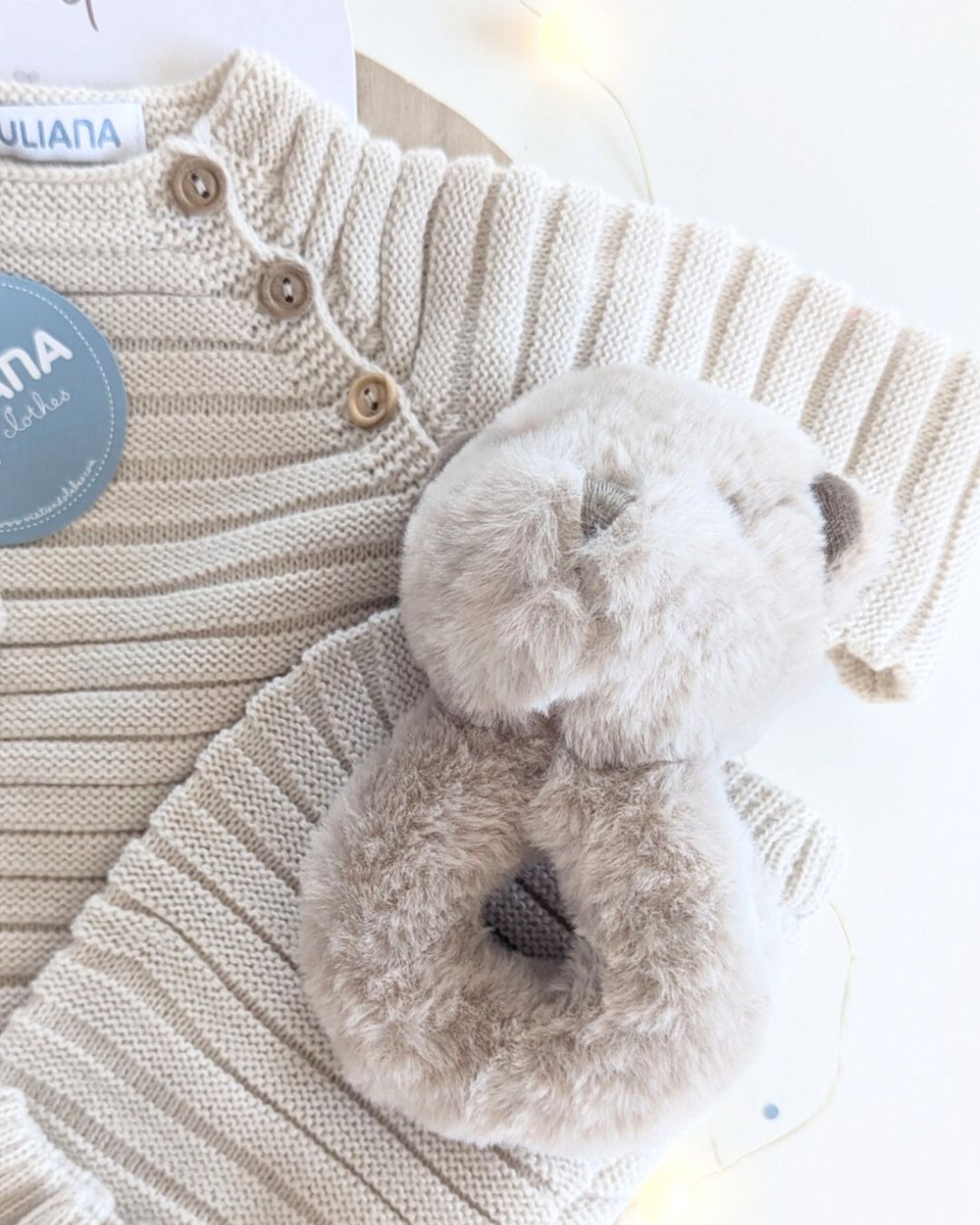 Conjunto Bebé 4 Piezas Lines Crema 25550 - Colección Sonata de Juliana