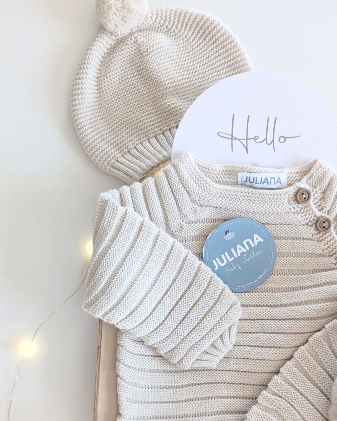 Conjunto Bebé 4 Piezas Lines Crema 25550 - Colección Sonata de Juliana
