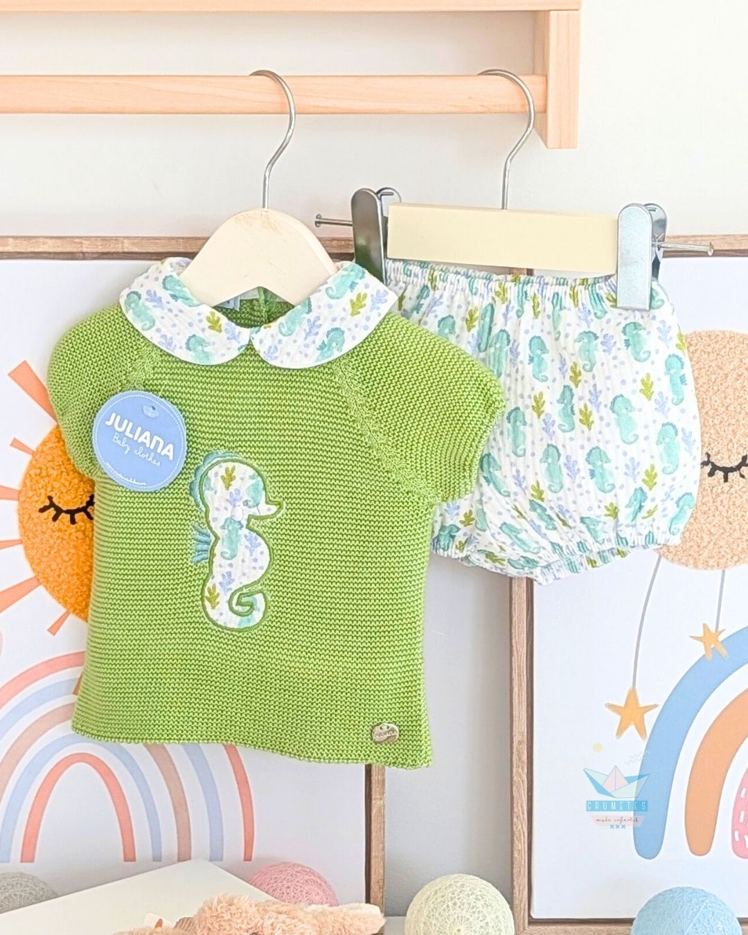 Conjunto Bebé Mar Caballito Verde Lima 🍋‍🟩 Colección Lima - Juliana