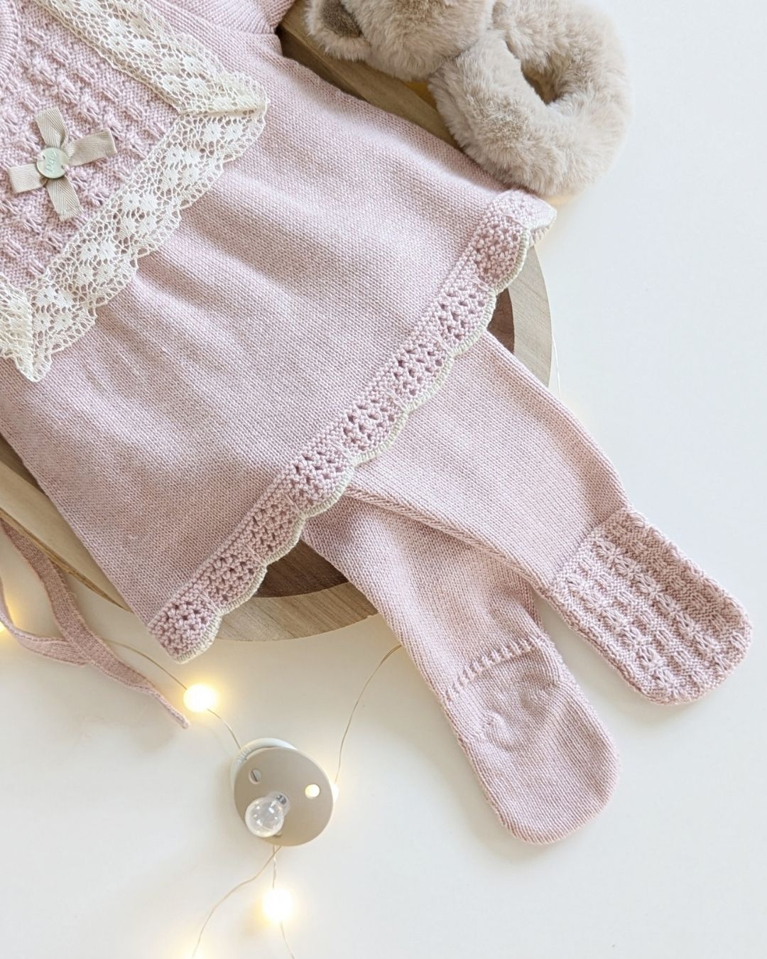 Conjunto Bebe Polaina Pascua Rosa Palo 103-123107 - Paz Rodriguez