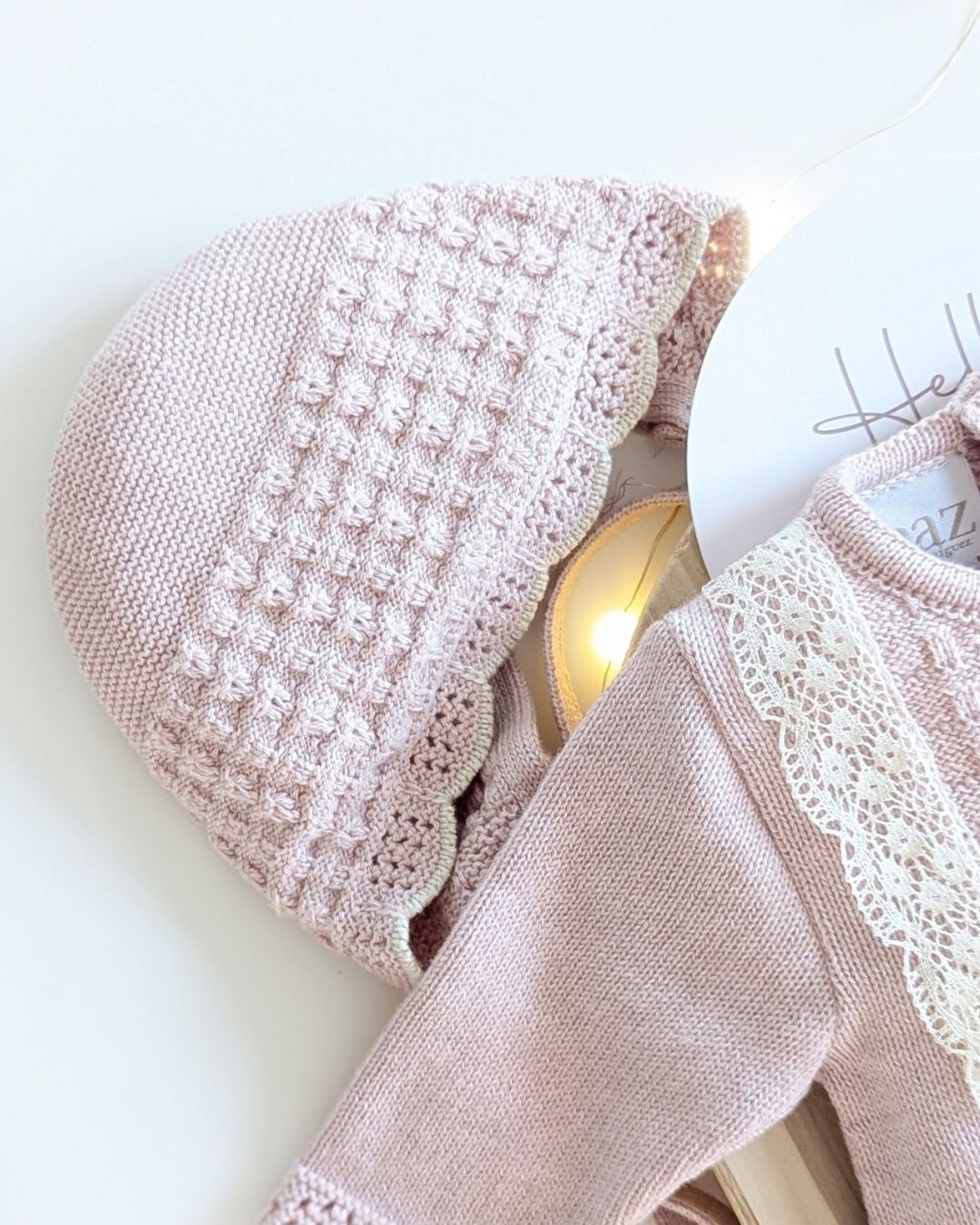 Conjunto Bebe Polaina Pascua Rosa Palo 103-123107 - Paz Rodriguez