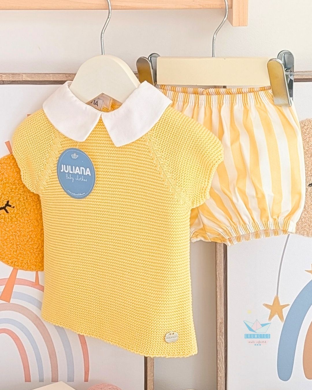 Conjunto Bebé Rayas Amarillo 🍋 Colección Limón - Juliana