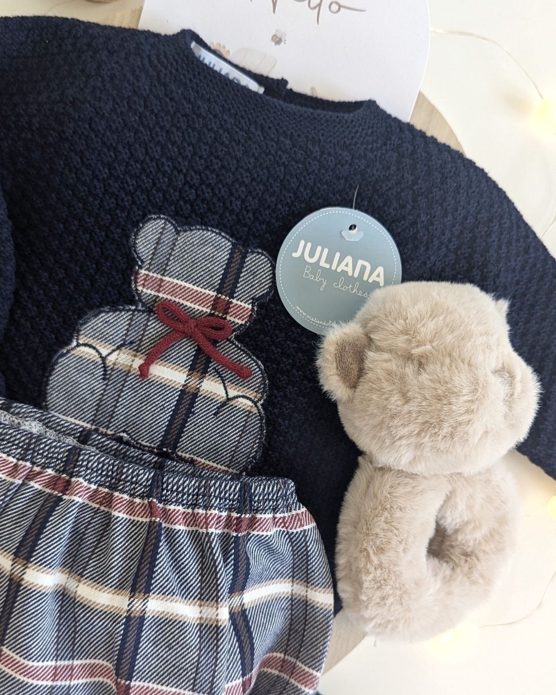 Conjunto Bebé Niño Braga Cuadros Oso Marino 25594 - Colección Armonia de Juliana