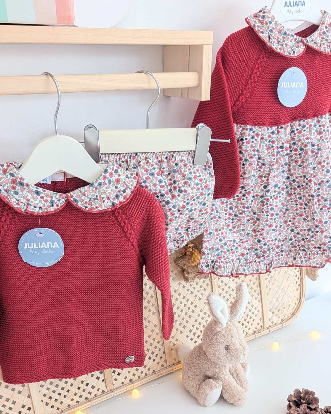Conjunto Braga Flores Grosella - Colección Escarla Juliana
