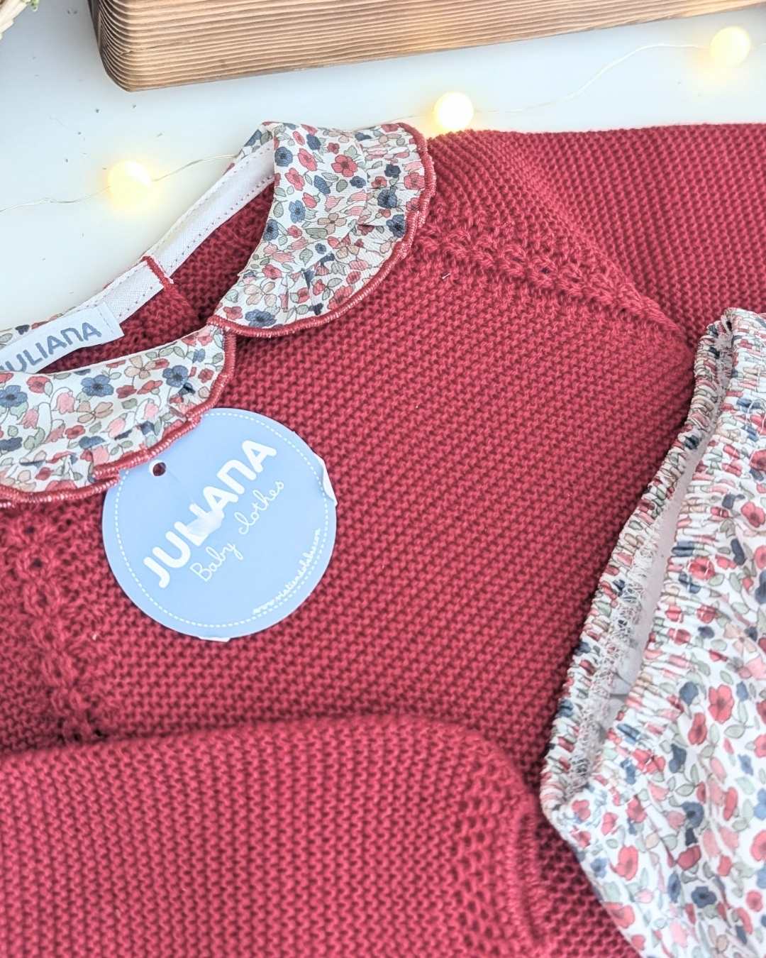 Conjunto Braga Flores Grosella - Colección Escarla Juliana