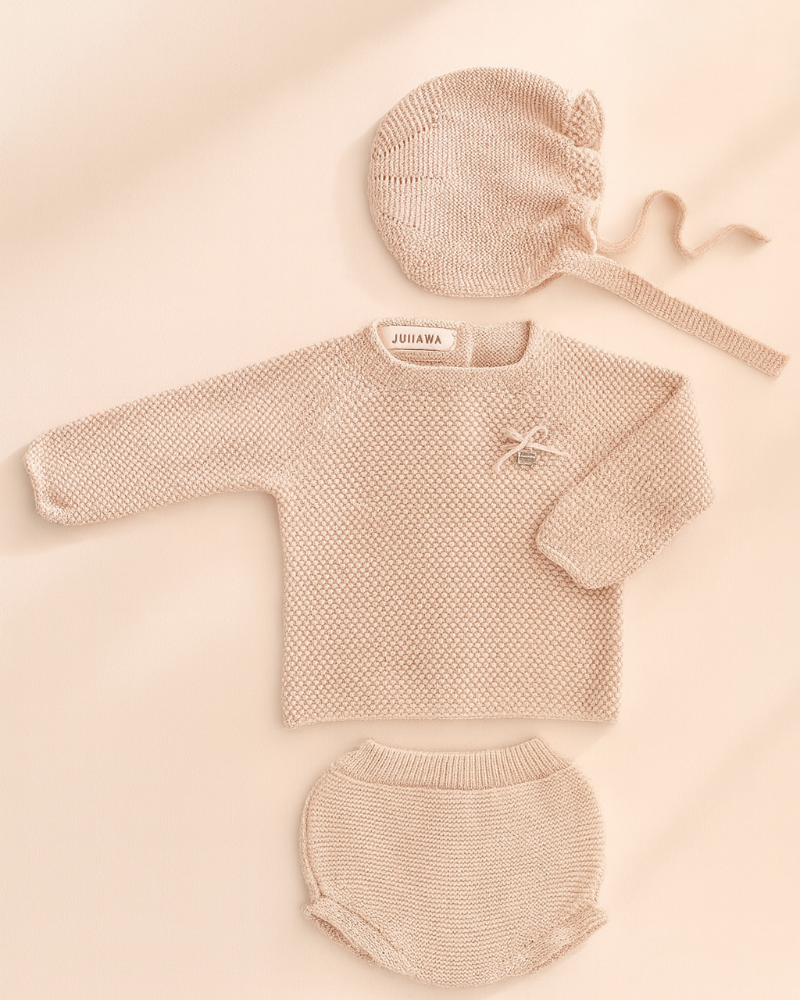 Conjunto Braga Punto Recogidas Rosa Palo - Colección Piano de Juliana