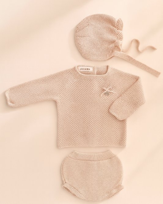 Conjunto Braga Punto Recogidas Rosa Palo - Colección Piano de Juliana