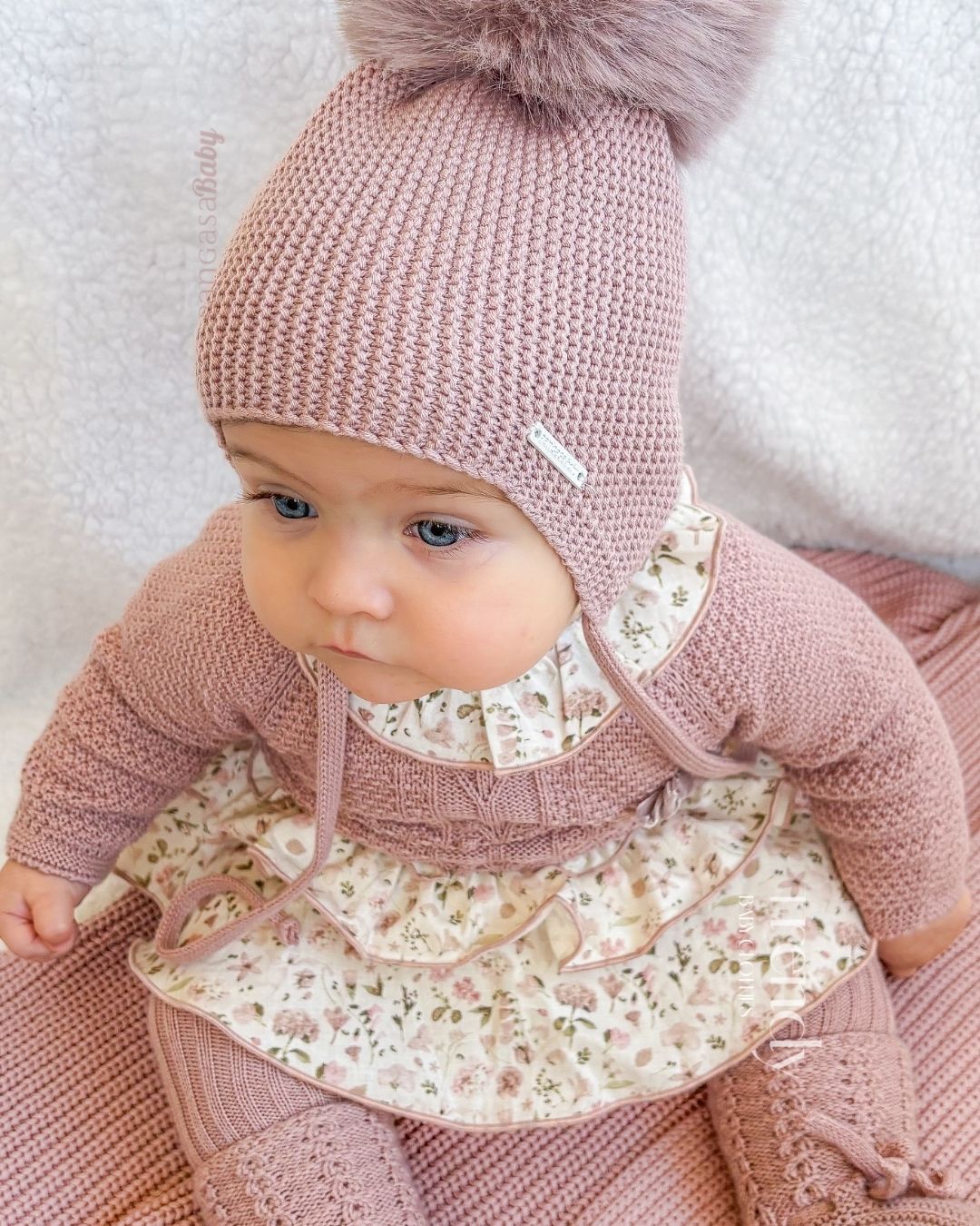 Conjunto bebe Braguita Rosa Vintage Flores 🌸 Velvet Pink - Pangasa Baby