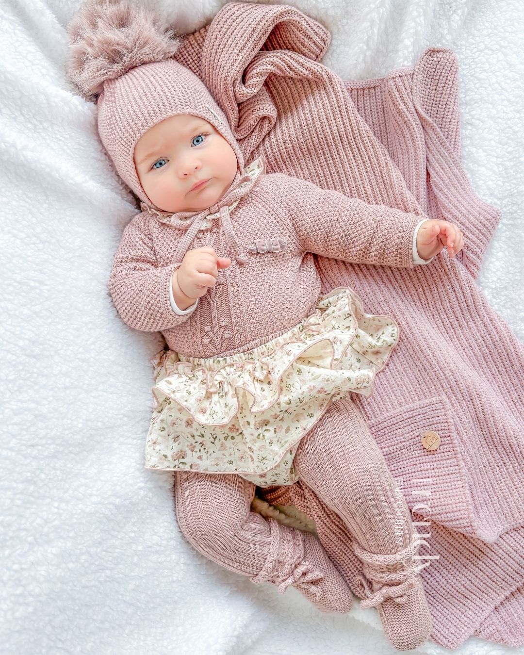 Conjunto bebe Braguita Rosa Vintage Flores 🌸 Velvet Pink - Pangasa Baby
