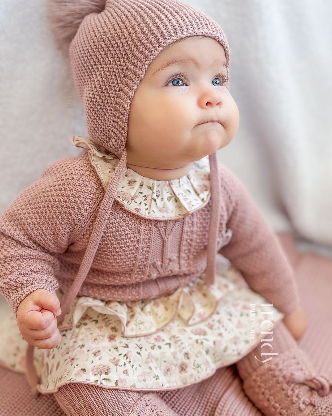 Conjunto bebe Braguita Rosa Vintage Flores 🌸 Velvet Pink - Pangasa Baby