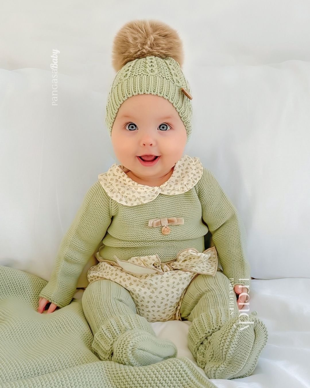 Conjunto Braguita Verde Hojas Flores 🍃 Baby Leaves - Pangasa Baby