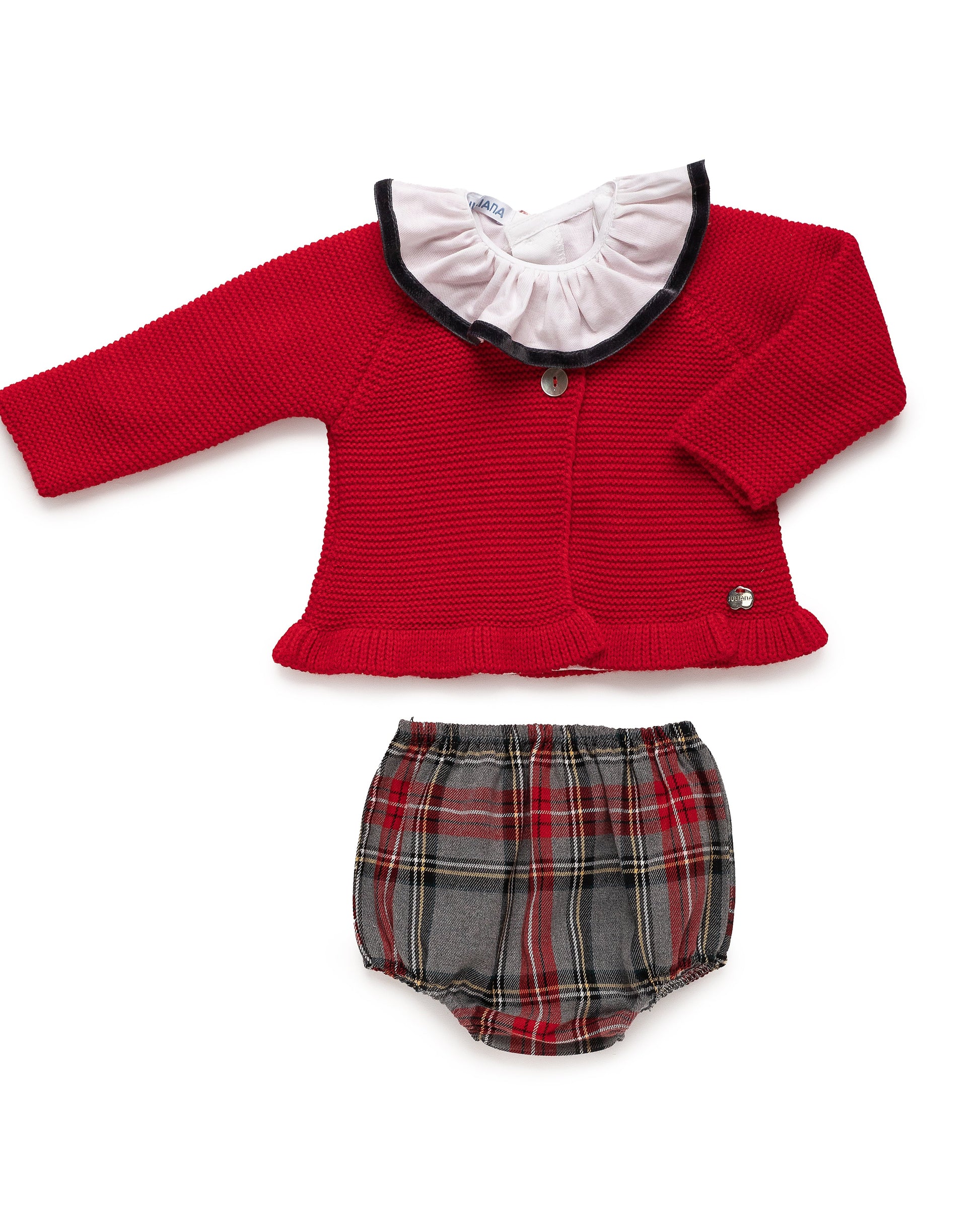 Conjunto Braguita y Chaqueta Rojo 25685 - Colección Melodía de Juliana