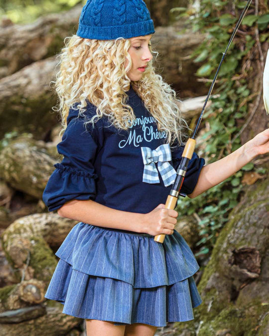 Conjunto Niña Short Falda Familia Nieves Art.2255 - Yoedu