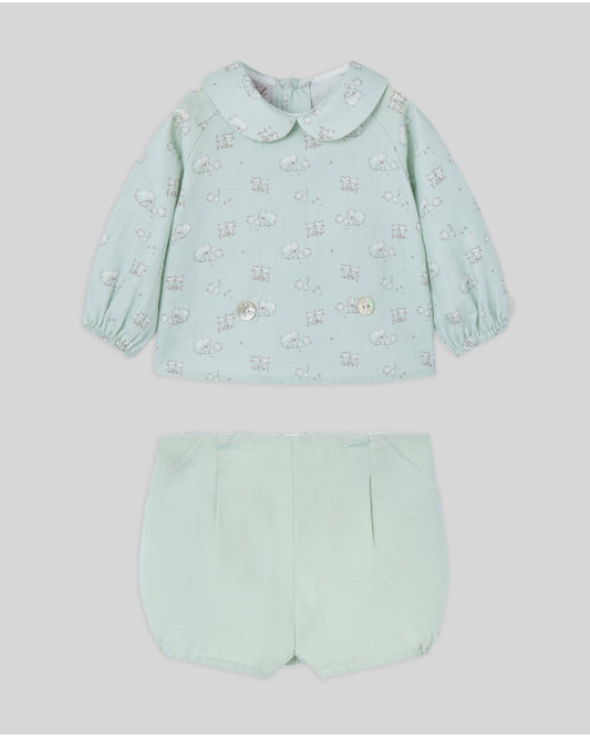 Conjunto Pantalón Niño Minino Verde Palo 106C-153003 - Paz Rodriguez