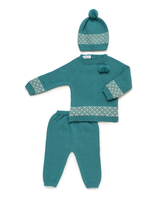 Conjunto Pantalon Cenefa Verde Báltico - Colección Oda de Juliana