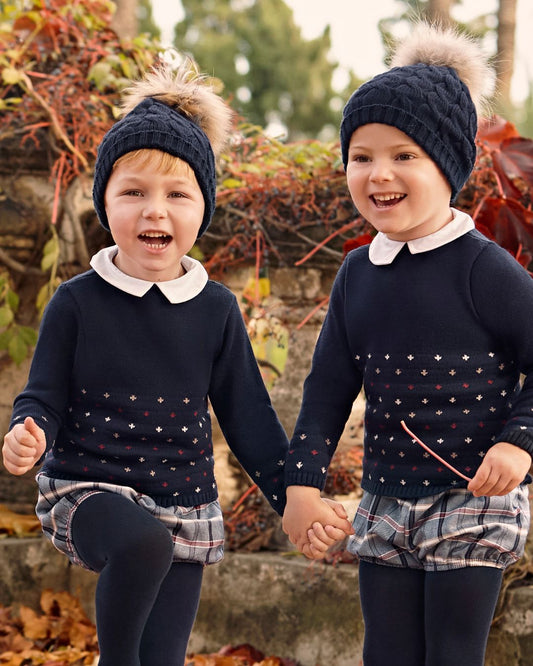 Conjunto Pantalon Cuadros Marino 25590 - Colección Armonia de Juliana