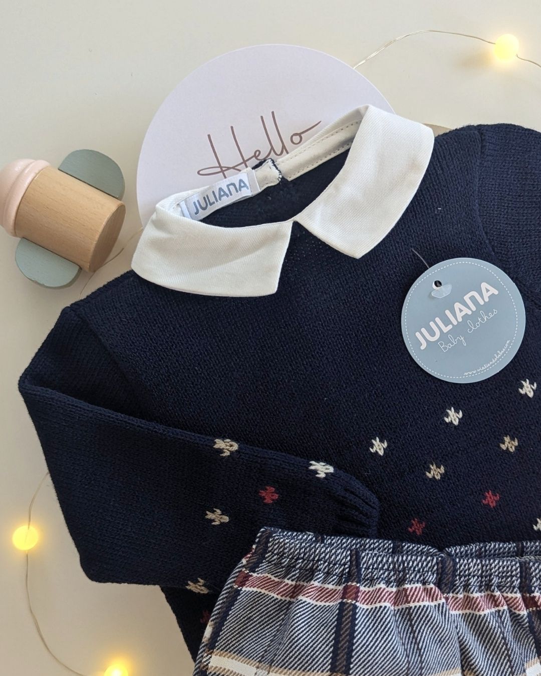 Conjunto Pantalon Cuadros Marino 25590 - Colección Armonia de Juliana