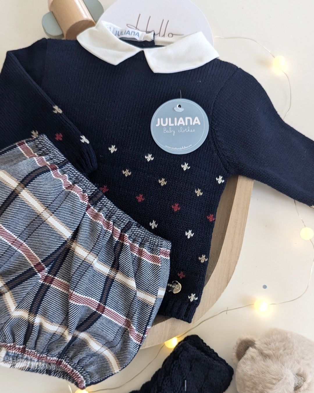 Conjunto Pantalon Cuadros Marino 25590 - Colección Armonia de Juliana