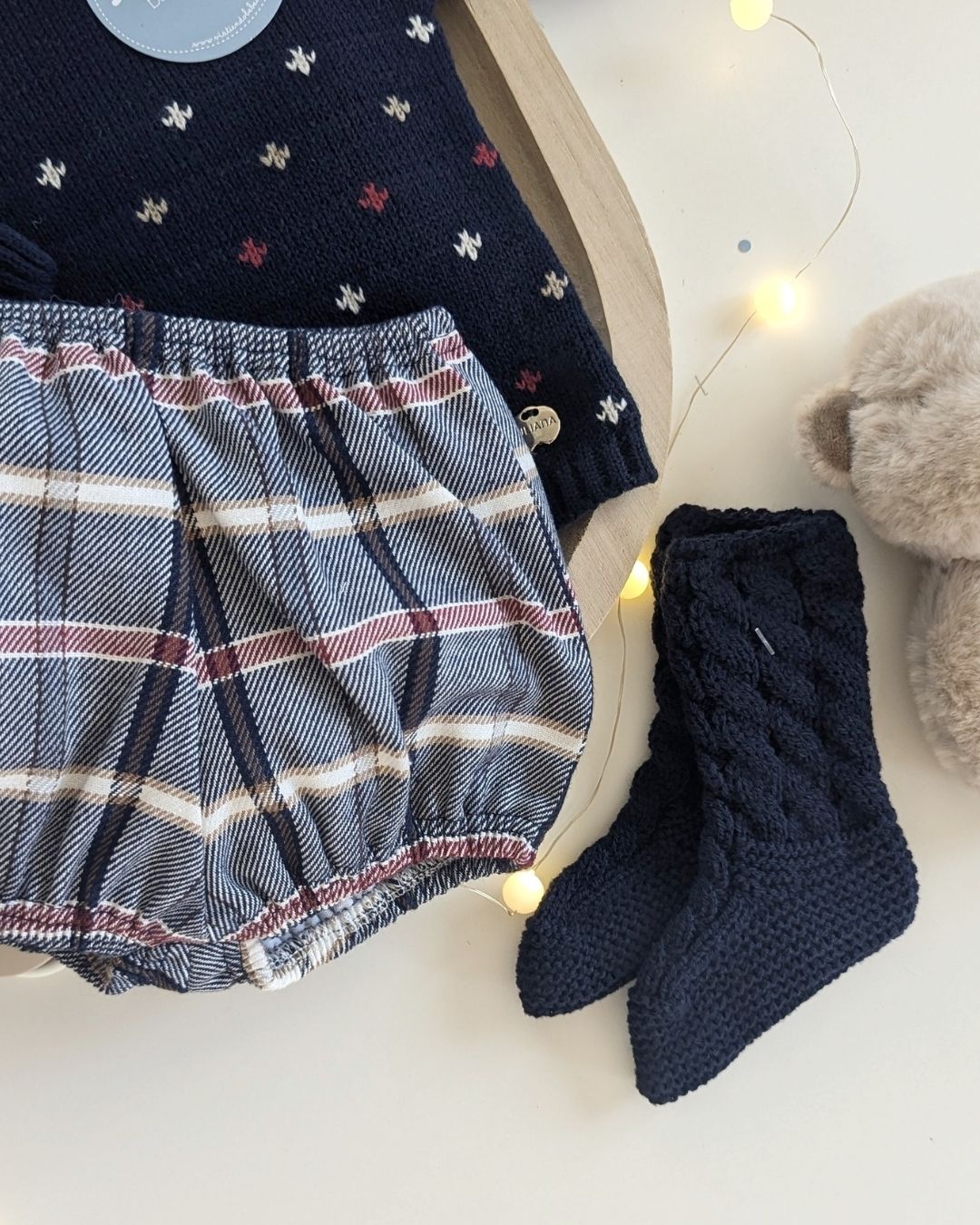 Conjunto Pantalon Cuadros Marino 25590 - Colección Armonia de Juliana