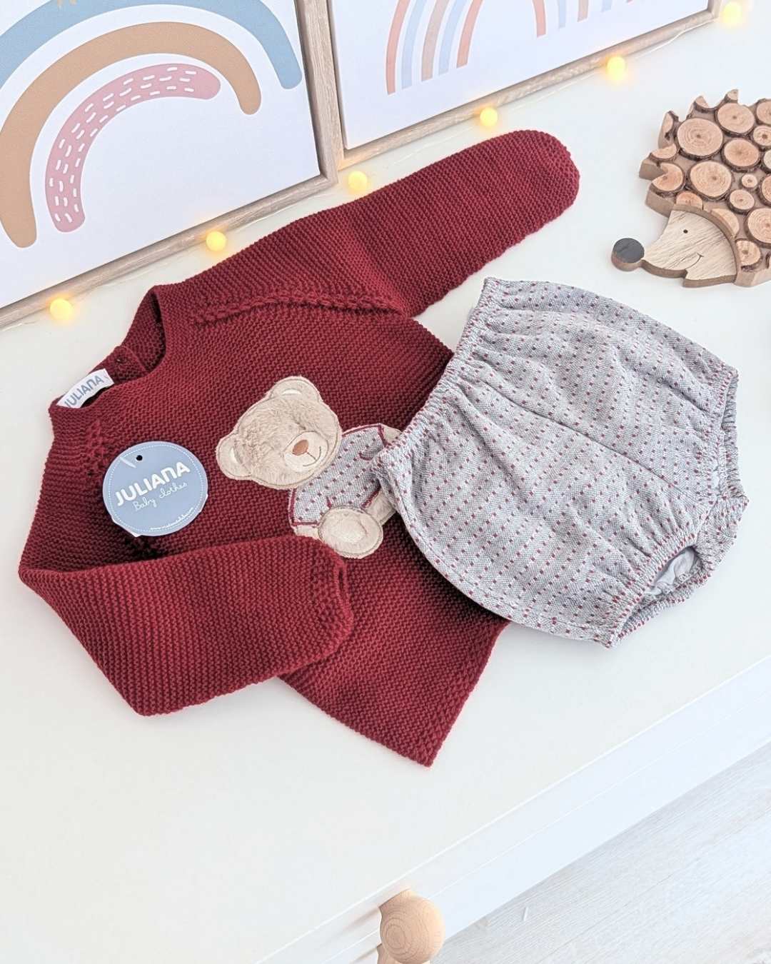 Conjunto Pantalon Osito Rioja - Colección Ocaso Juliana