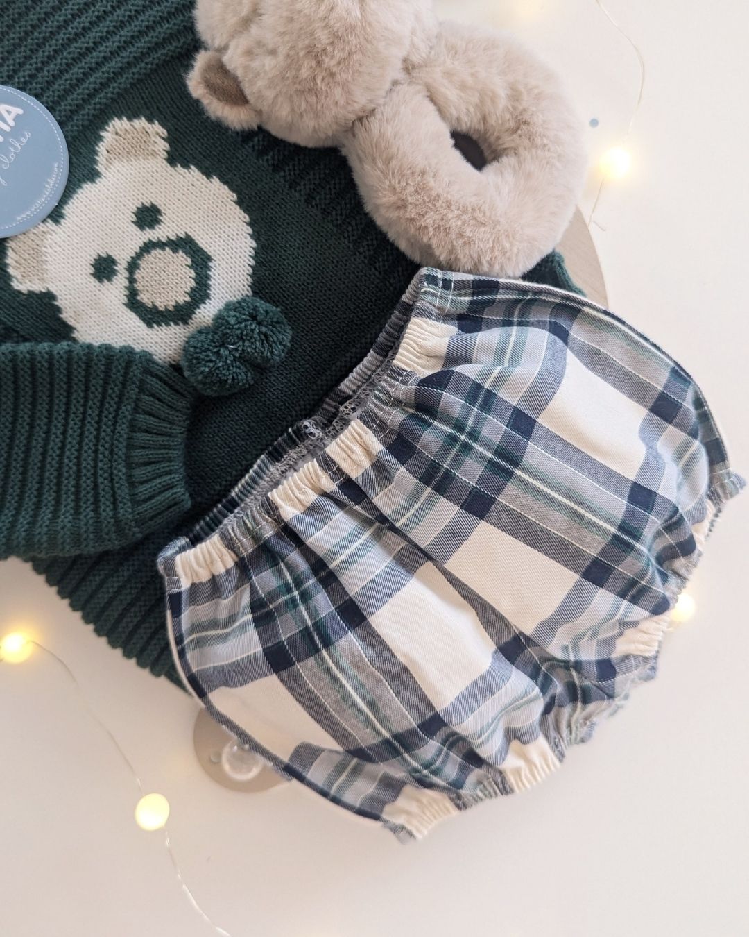 Conjunto Pantalon Osito Verde Musgo 25589 - Colección Sinfonia de Juliana
