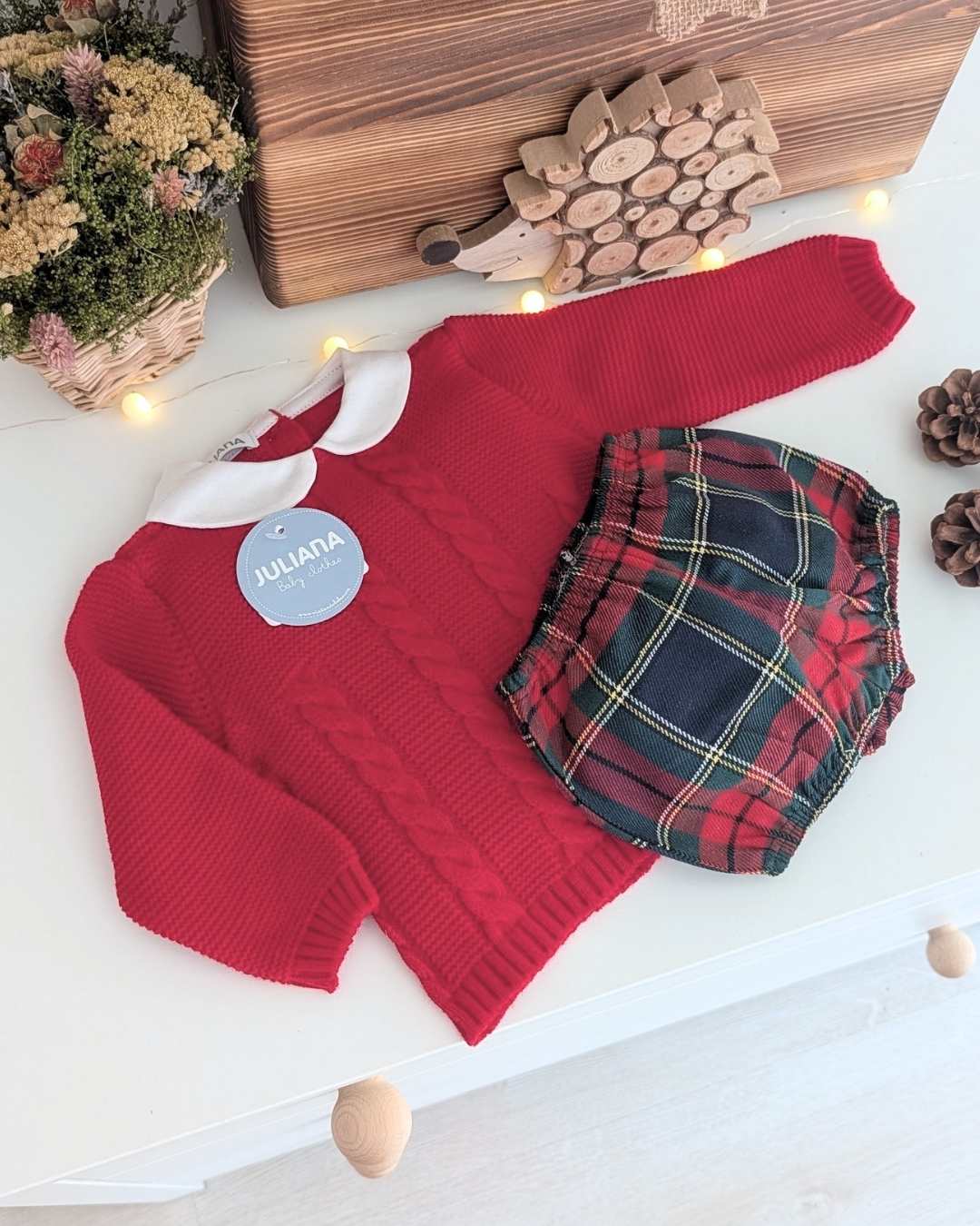 Conjunto Pantalón Trenzas Rojo - Colección Baya Juliana
