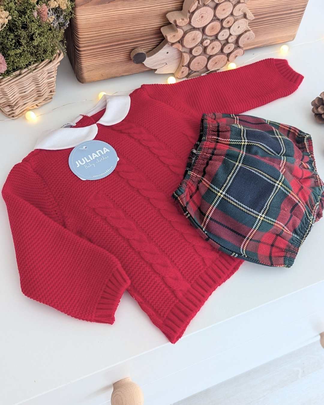 Conjunto Pantalón Trenzas Rojo - Colección Baya Juliana